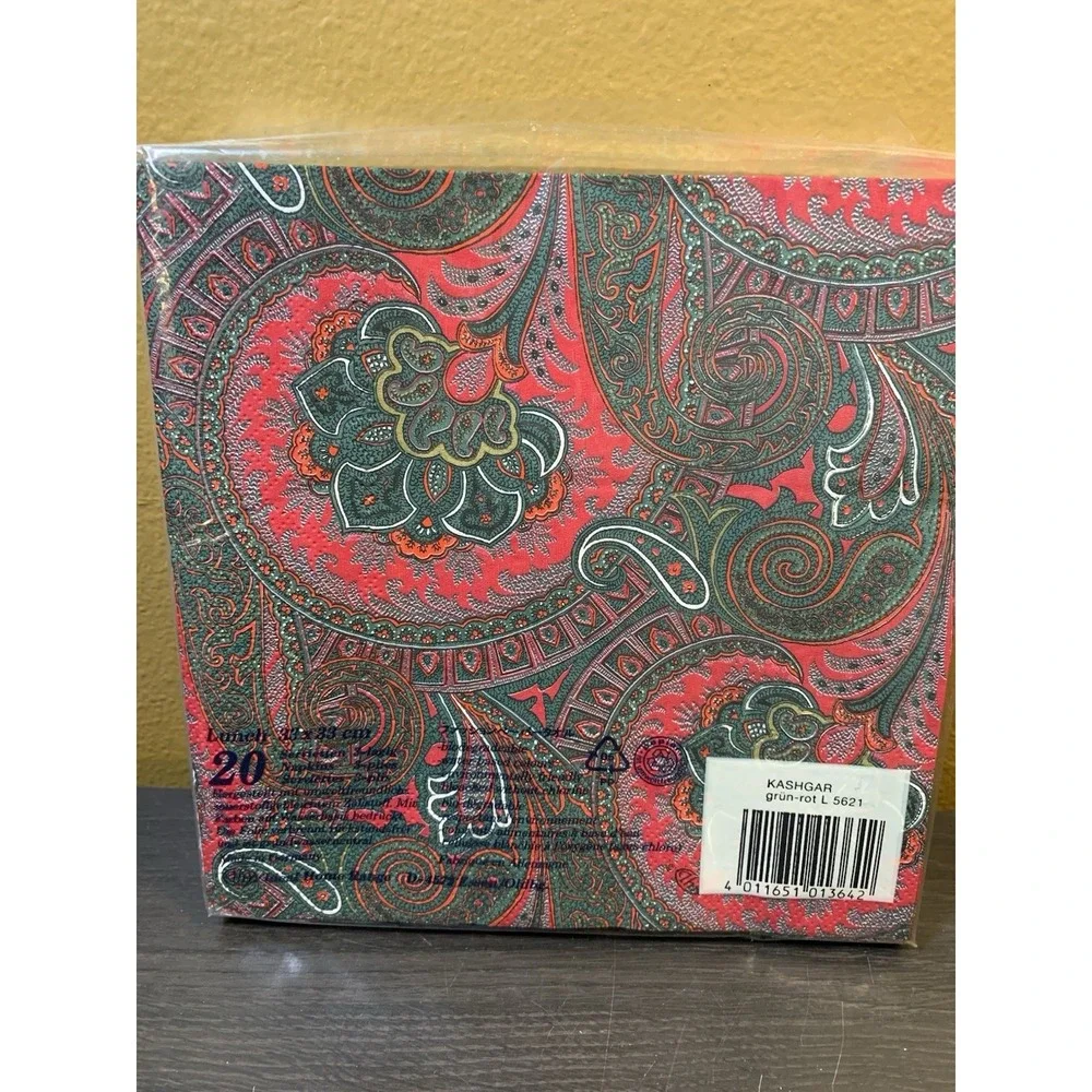 Vintage Hallmark Beverage Size & IHR Lunch Napkins Floral Red Colorful Set